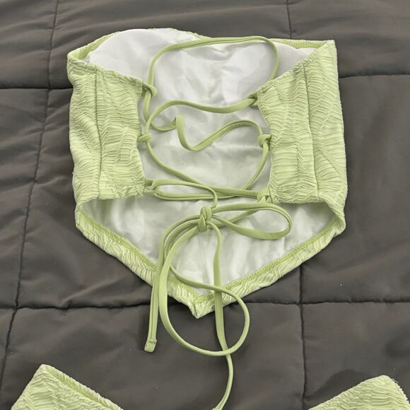 MakeMeChic Mint Green Bandeau Tankini High Cut Bikini Swimsuit NWOT Size S - Picture 7 of 11